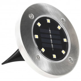 Solar Ground Light Set of 8 Multicolor with stainless s...