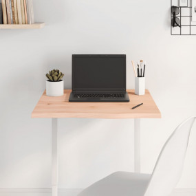 Table Top Medium Brown Solid Oak Wood 23.6 x 23.6 in Ta...