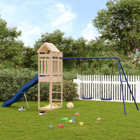 Outdoor Play-set Blue, Natural Wood