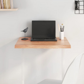 Table Top Light Brown Solid Oak Wood 23.6 x 15.7 in Tab...