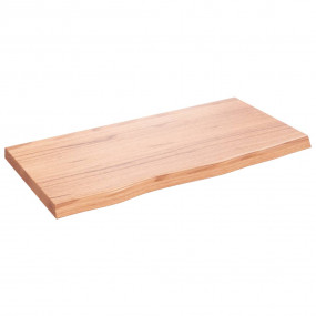 Table Top Light brown Solid oak wood 31.5 x 15.7 x 0.8-...