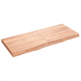 Table Top Light Brown Solid Oak Wood 47.2 x 19.7 x 2.4 ...
