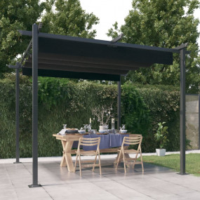 Garden Gazebo Anthracite Powder-coated steel 9.8x9.8 ft
