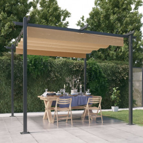 Garden Gazebo Taupe Powder-coated steel 10ft x 10ft Ret...