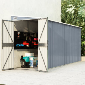 Garden Shed Grey Galvanized steel Large Garden Shed Rec...