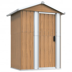 Garden Shed Brown Galvanized Steel 49.6 x 38.4 x 69.7 i...
