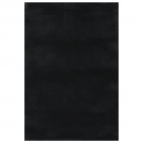Rug Black 100% Polyester 63" x 90.6" Non-slip Rug Recta...