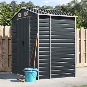 Garden Shed Anthracite Galvanized Steel 75.2 x 51.2 x 7...
