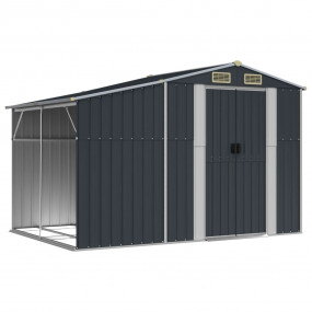 Garden Shed Anthracite Galvanized steel, Polypropylene ...