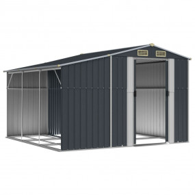 Garden Shed Anthracite Galvanized steel, PP (polypropyl...