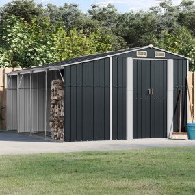 Garden Shed Anthracite Galvanized steel, Polypropylene ...