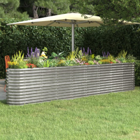 Garden Raised Bed Silver Powder-coated steel Large Dura...