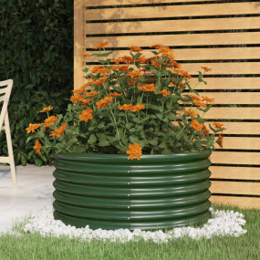 Garden Planter Green Powder-coated steel 31.5 in wide, ...