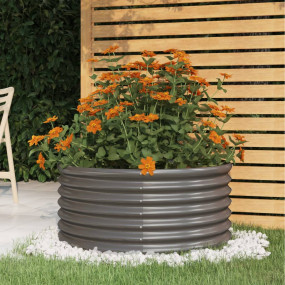 Garden Planter Grey Powder-coated steel Large Garden Pl...