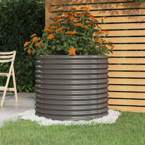 Garden Planter Grey Powder-coated steel 31.5x31.5x26.8 ...