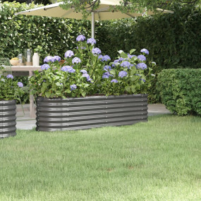 Garden Raised Bed Grey Powder-coated steel 59.8 x 15.7 ...