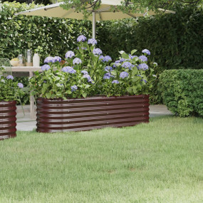 Garden Raised Bed Brown Powder-coated steel