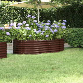 Garden Raised Bed Brown Powder-coated steel Large Durab...