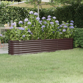 Garden Raised Bed Brown Powder-coated steel Large Durab...