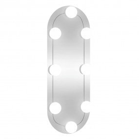 Wall Mirror With LED Light Transparent Glass and Plasti...