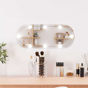 Wall Mirror With Led Light Transparent Glass, Plastic 7...