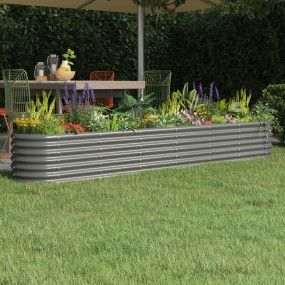 Garden Raised Bed Grey Powder-coated steel Large  Durab...