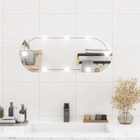 Wall Mirror With LED Light Transparent, Warm White, Col...