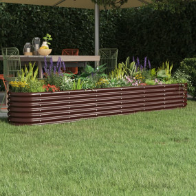 Garden Raised Bed Brown Powder-coated steel Large Durab...