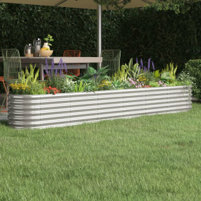 Garden Raised Bed Silver Powder-coated steel Large Dura...