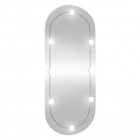 Wall Mirror With Led Light Transparent Glass, Plastic