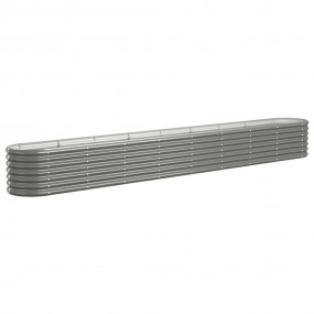 Garden Raised Bed Grey Powder-coated steel Large