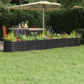 Garden Raised Bed Anthracite Powder-coated steel Large ...