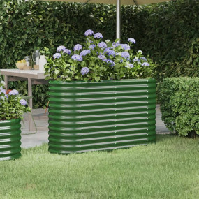 Garden Raised Bed Green Powder-coated steel Large Durab...