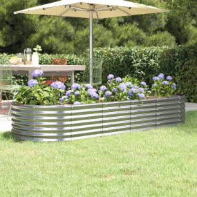 Garden Raised Bed Silver Powder-coated steel Large Dura...