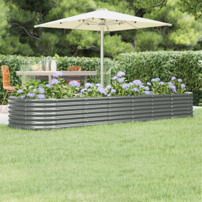 Garden Raised Bed Grey Powder-coated steel Extra Large ...