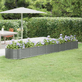 Garden Raised Bed Grey Powder-coated steel Large Durabl...