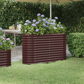 Garden Raised Bed Brown Powder-coated steel Large