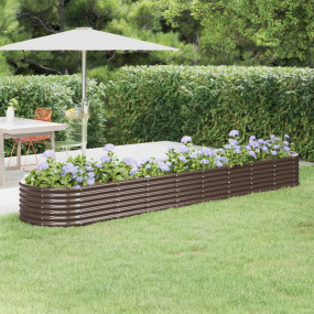 Garden Raised Bed Brown Powder-coated steel Large Durab...