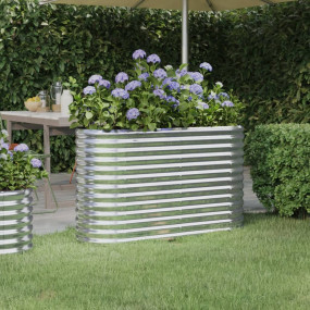 Garden Raised Bed Silver Powder-coated steel Large Dura...