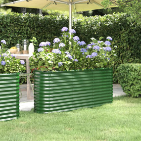 Garden Raised Bed Green Powder-coated steel Large