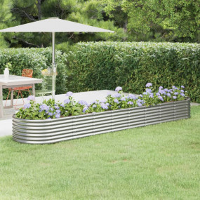 Garden Raised Bed Silver Powder-coated steel Large Dura...
