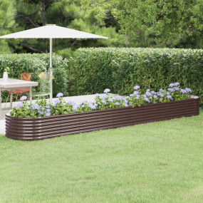 Garden Raised Bed Brown Powder-coated steel 173.2 x 31....