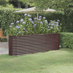 Garden Raised Bed Brown Powder-coated steel Large Durab...