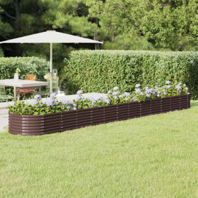Garden Raised Bed Brown Powder-coated steel Large Durab...