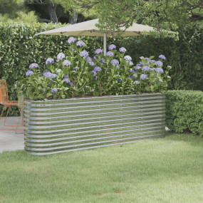 Garden Raised Bed Silver Powder-coated steel Large Dura...