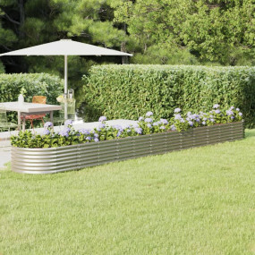 Garden Raised Bed Silver Powder-coated steel Large Dura...