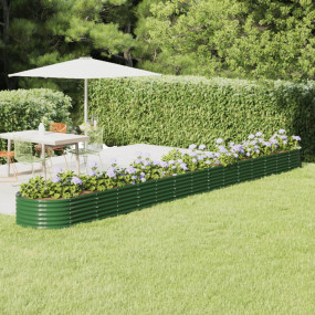 Garden Raised Bed Green Powder-coated Steel Large Tough