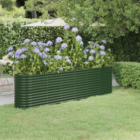Garden Raised Bed Green Powder-coated steel Large Durab...