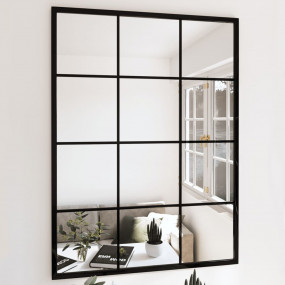 Wall Mirror Black Metal 31.5 x 23.6 in Wall mounting