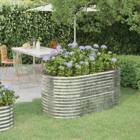 Garden Raised Bed Silver Powder-coated steel Large Dura...